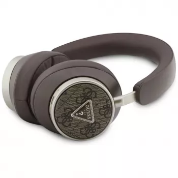 Guess 4G Triangle Logo bezdrôtové Bluetooth 5.4 on-ear slúchadlá s ENC, hnedá