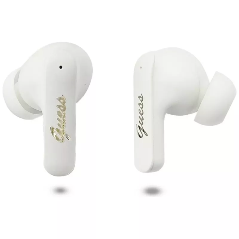 Guess Script Metal Logo True Wireless Stereo slúchadlá biele