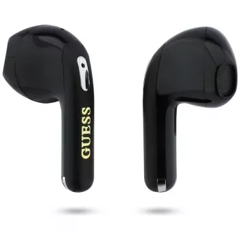 Guess Gold Line Triangle TWS Bluetooth slúchadlá s nabíjacím puzdrom (čierne)