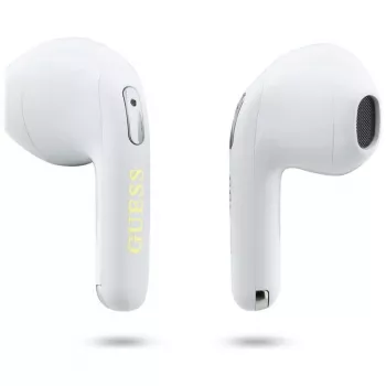 Guess Gold Line Triangle - Bluetooth TWS slúchadlá s nabíjacím puzdrom (biele)