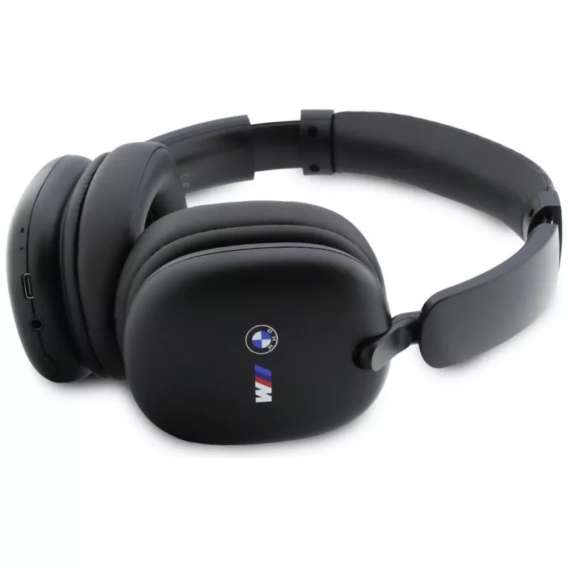 BMW Over-Ear Bluetooth slúchadlá s potlačenými logami, čierne