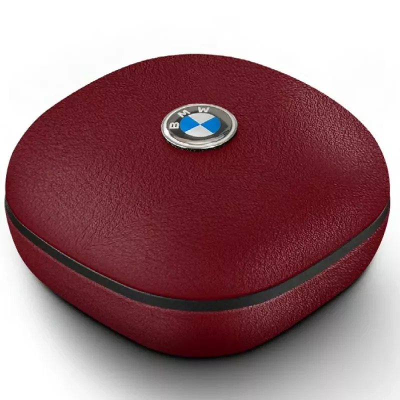 BMW Bluetooth TWS slúchadlá Leather Metal Logo ENC červené