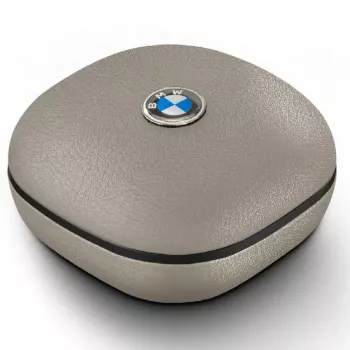 BMW LeatherMetal Logo TWS Bluetooth slúchadlá s ENC, taupe