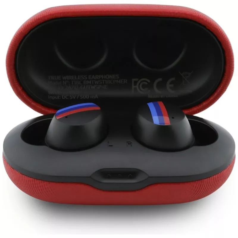 BMW M Metal Logo TWS Bluetooth slúchadlá s ENC, červené