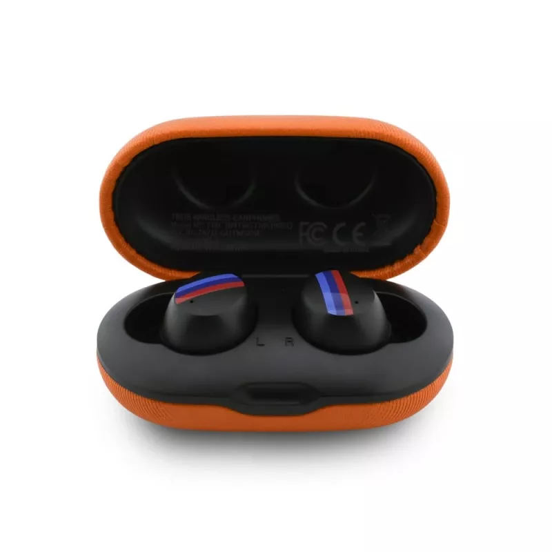 BMW M Metal Logo TWS Bluetooth 5.3 slúchadlá s ENC - oranžové