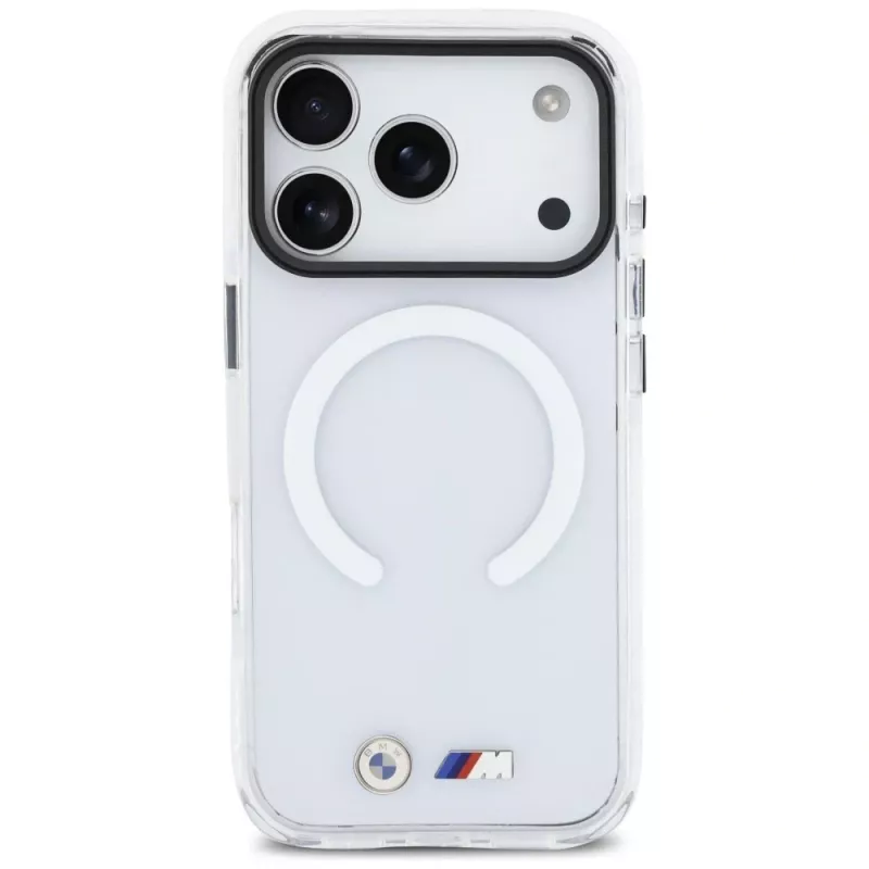 BMW M IML Shockproof Metal Logos MagSafe puzdro pre iPhone 17 Pro priehľadné