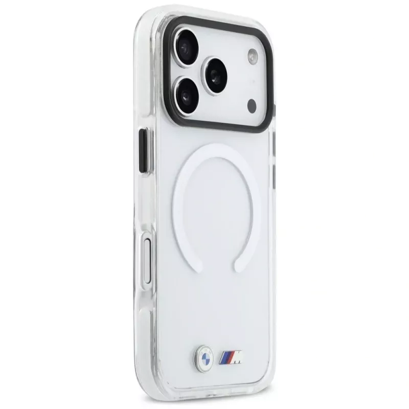 BMW M IML Shockproof Metal Logos MagSafe puzdro pre iPhone 17 Pro priehľadné