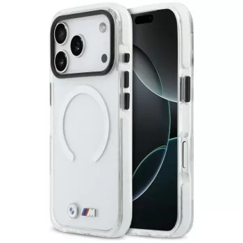 BMW M IML Shockproof Metal Logo MagSafe puzdro pre iPhone 17 Pro Max priehľadné