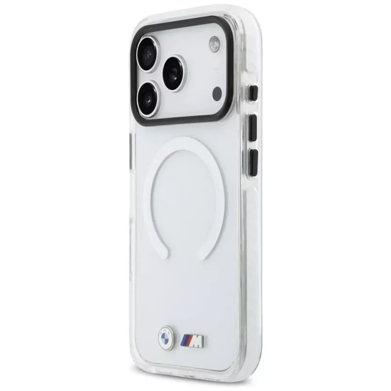 BMW M IML Shockproof Metal Logo MagSafe puzdro pre iPhone 17 Pro Max priehľadné