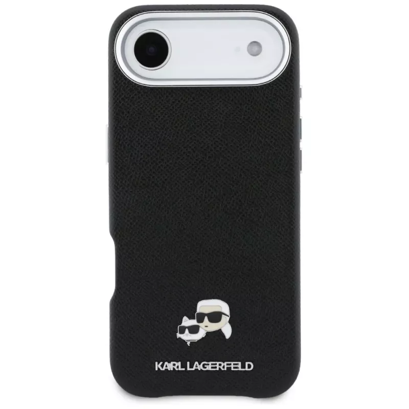 Puzdro Karl Lagerfeld Karl & Choupette Head Pins Saffiano MagSafe pre iPhone Air, čierne