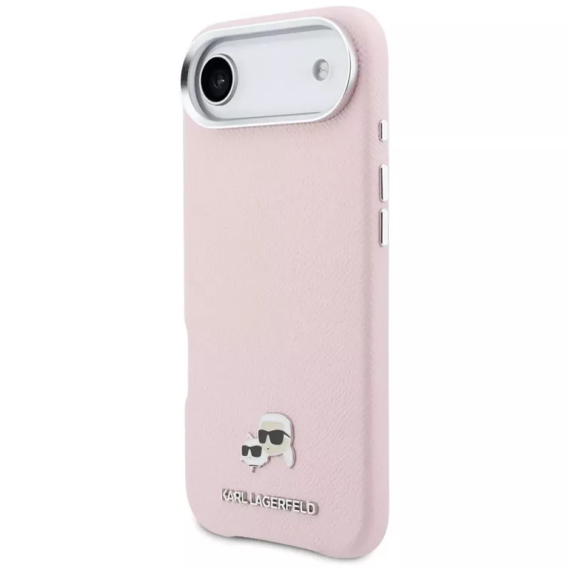 KARL LAGERFELD Karl & Choupette Head Pins Saffiano MagSafe puzdro pre Apple iPhone Air, ružové