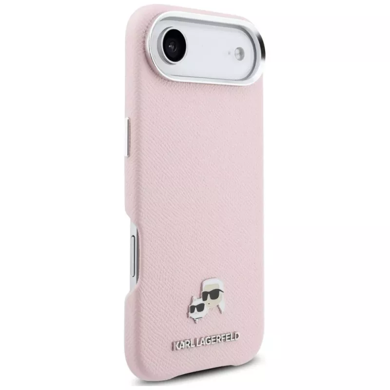 KARL LAGERFELD Karl & Choupette Head Pins Saffiano MagSafe puzdro pre Apple iPhone Air, ružové