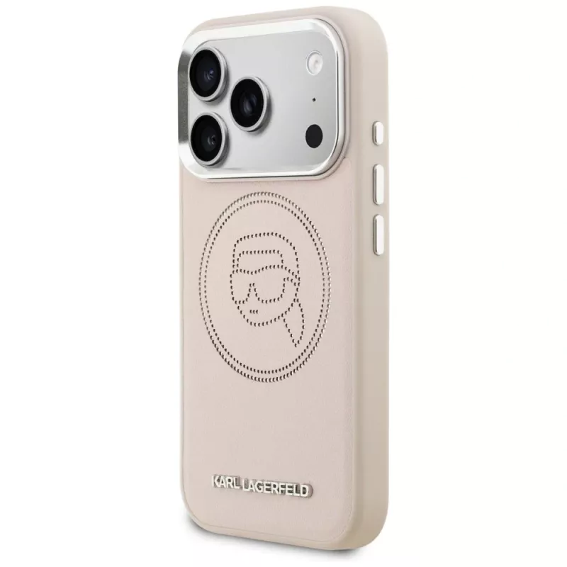 Karl Lagerfeld K Head Point Logo MagSafe puzdro pre Apple iPhone 17 Pro, ružové