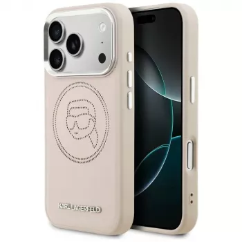 KARL LAGERFELD K Head Point Logo MagSafe puzdro pre iPhone 17 Pro Max ružové