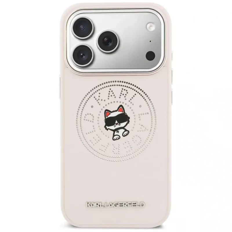 Karl Lagerfeld Point & Choupette Sketch MagSafe puzdro pre iPhone 17 Pro Max ružová
