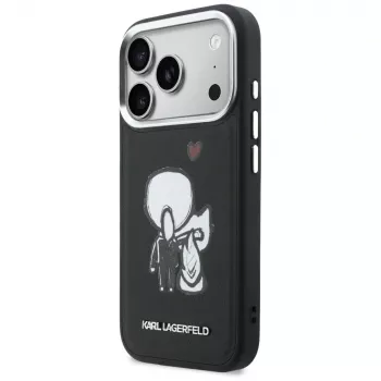 KARL LAGERFELD Karl & Choupette Back Logo MagSafe puzdro pre iPhone 17 Pro čierna