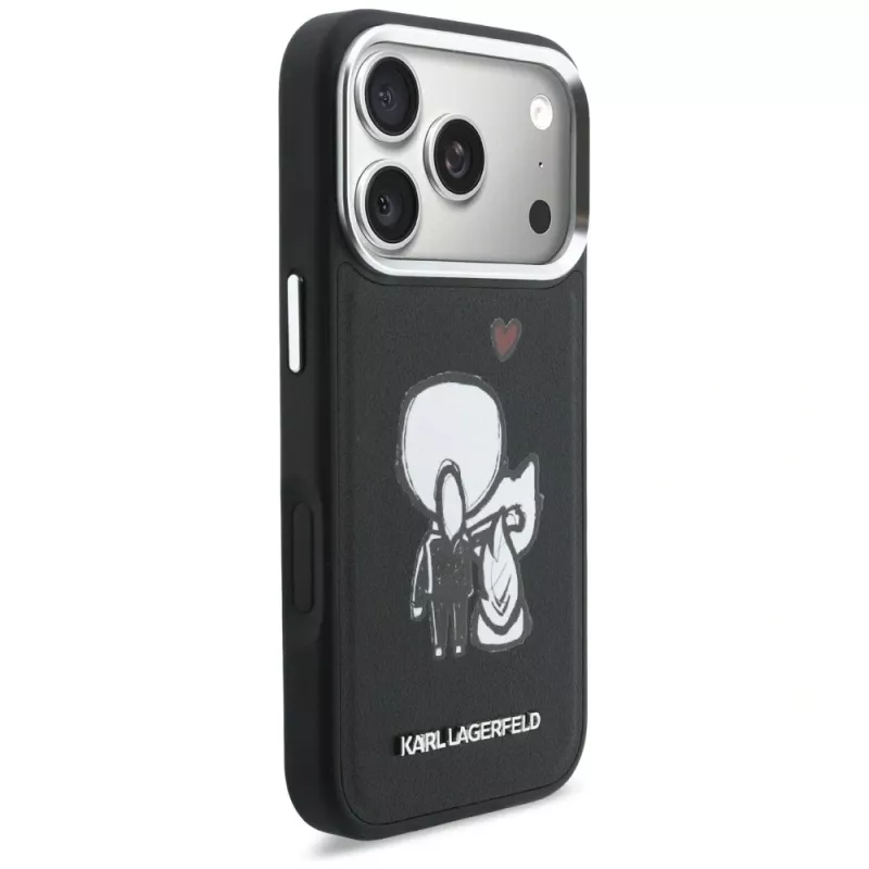 KARL LAGERFELD Karl & Choupette Back Logo MagSafe puzdro pre iPhone 17 Pro čierna