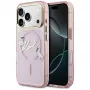 Karl Lagerfeld IML Choupettes KarlScript Logo MagSafe puzdro pre Apple iPhone 17 Pro, ružová