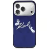 Karl Lagerfeld IML Choupettes KarlScript Logo MagSafe puzdro pre iPhone 17 Pro, modrá
