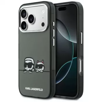 KARL LAGERFELD IML Karl & Choupette Peekaboo Logo MagSafe puzdro pre iPhone 17 Pro Max, čierna