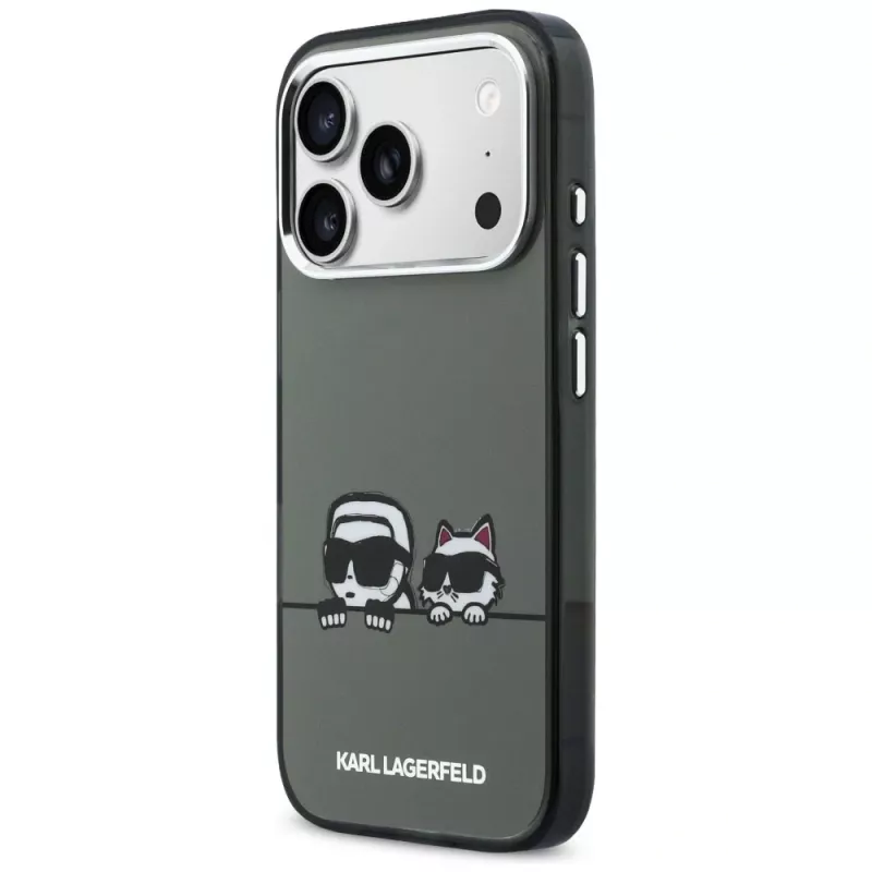 KARL LAGERFELD IML Karl & Choupette Peekaboo Logo MagSafe puzdro pre iPhone 17 Pro Max, čierna