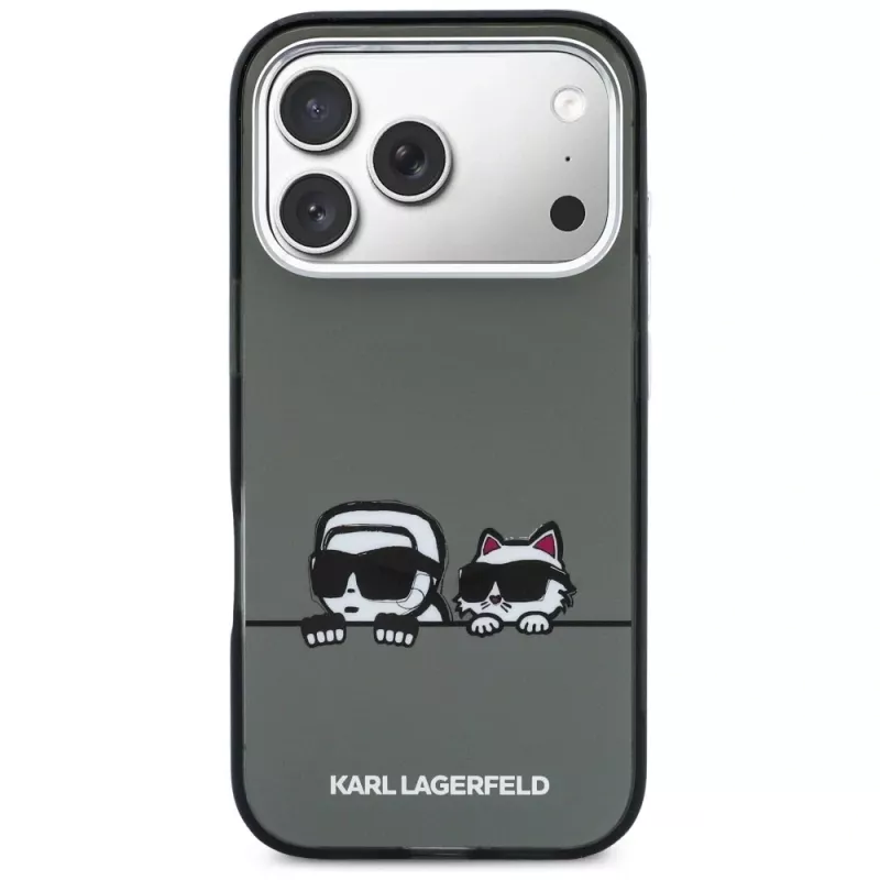 KARL LAGERFELD IML Karl & Choupette Peekaboo Logo MagSafe puzdro pre iPhone 17 Pro Max, čierna