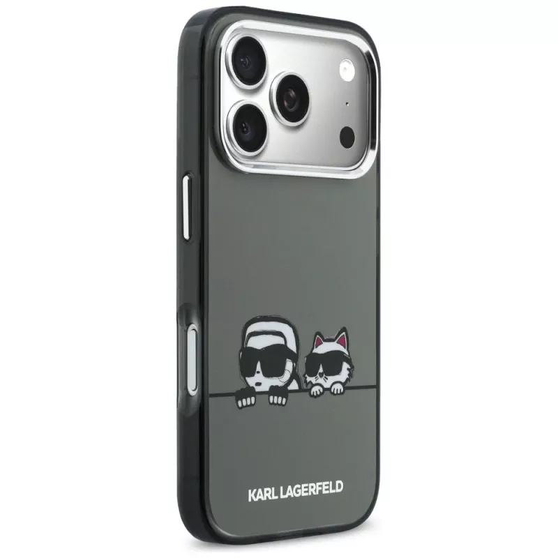 KARL LAGERFELD IML Karl & Choupette Peekaboo Logo MagSafe puzdro pre iPhone 17 Pro Max, čierna