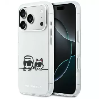 KARL LAGERFELD IML Karl & Choupette Peekaboo Logo MagSafe puzdro pre Apple iPhone 17 Pro, biela