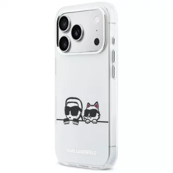 KARL LAGERFELD IML Karl & Choupette Peekaboo Logo MagSafe puzdro pre Apple iPhone 17 Pro, biela