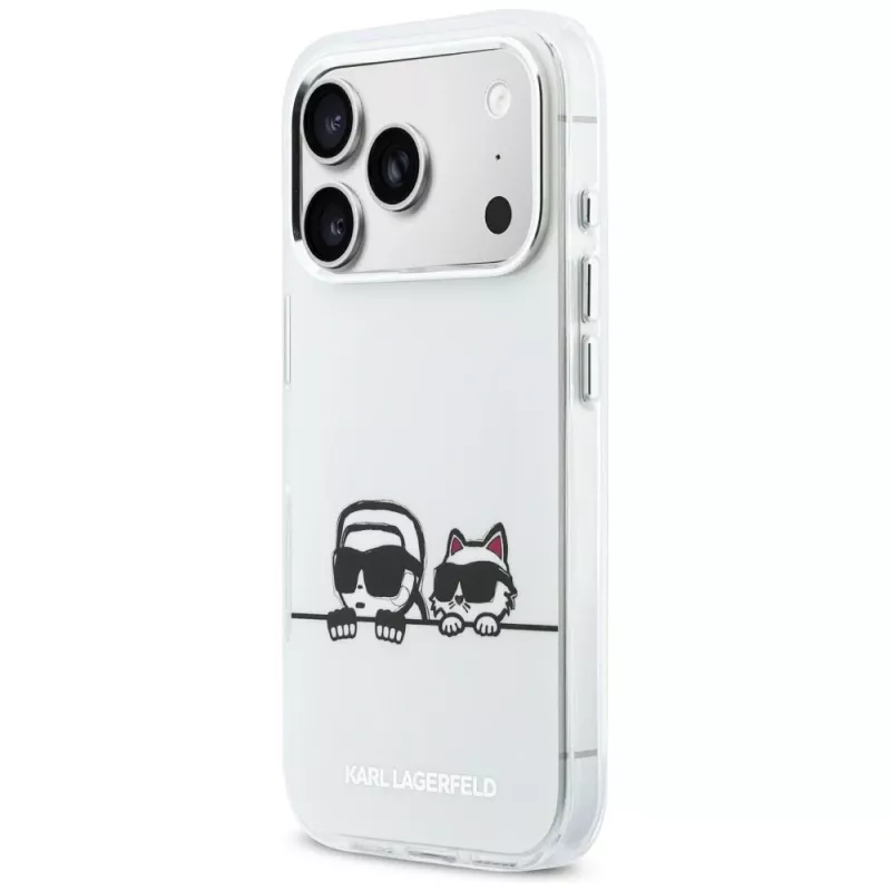 KARL LAGERFELD IML Karl & Choupette Peekaboo Logo MagSafe puzdro pre Apple iPhone 17 Pro, biela