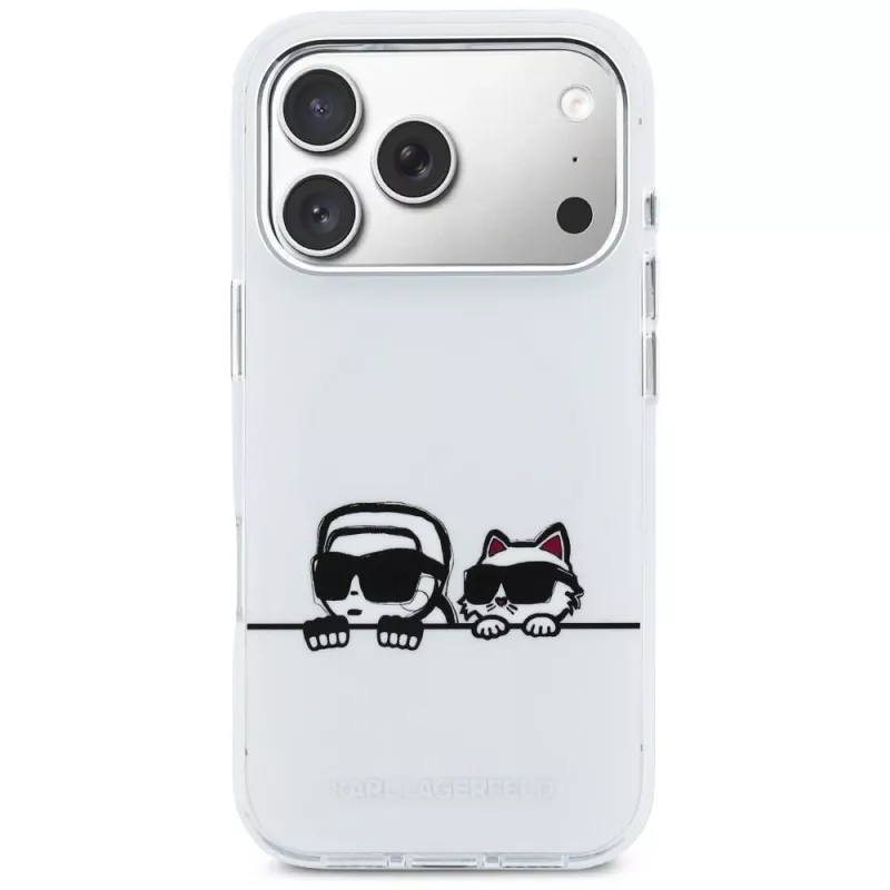 KARL LAGERFELD IML Karl & Choupette Peekaboo Logo MagSafe puzdro pre Apple iPhone 17 Pro, biela