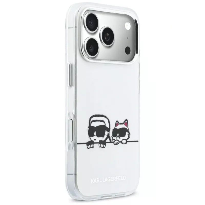 KARL LAGERFELD IML Karl & Choupette Peekaboo Logo MagSafe puzdro pre Apple iPhone 17 Pro, biela