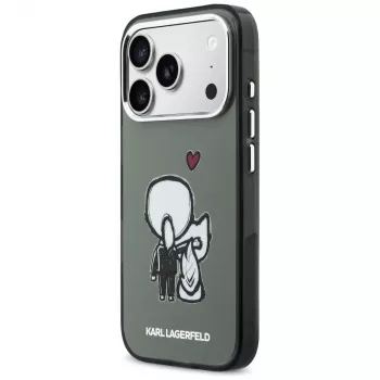 KARL LAGERFELD Karl & Choupette Back MagSafe puzdro pre Apple iPhone 17 Pro, čierna