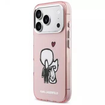 KARL LAGERFELD Karl & Choupette Back MagSafe puzdro pre iPhone 17 Pro ružová