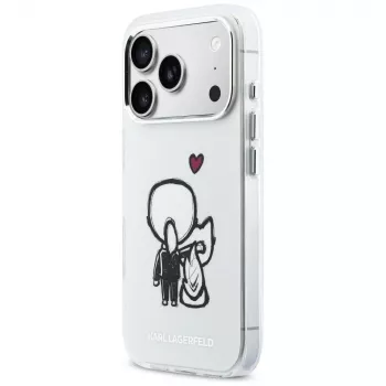 Karl Lagerfeld Karl & Choupette Back MagSafe puzdro pre iPhone 17 Pro Max, transparentná