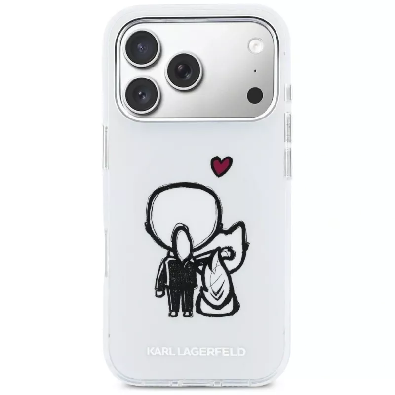 Karl Lagerfeld Karl & Choupette Back MagSafe puzdro pre iPhone 17 Pro Max, transparentná