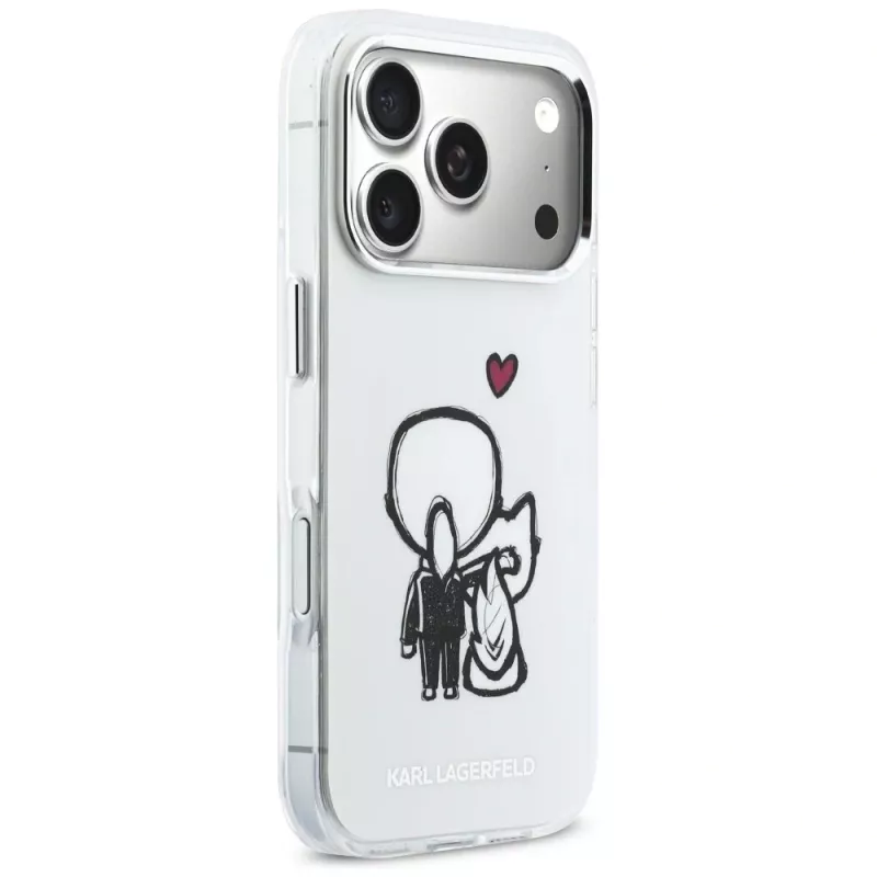 Karl Lagerfeld Karl & Choupette Back MagSafe puzdro pre iPhone 17 Pro Max, transparentná