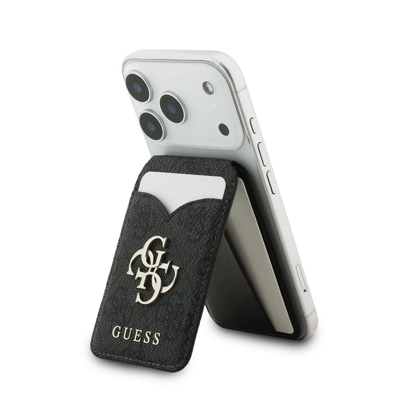 Peňaženka MagSafe Guess 4G Stand & Mirror so zrkadlom, čierna