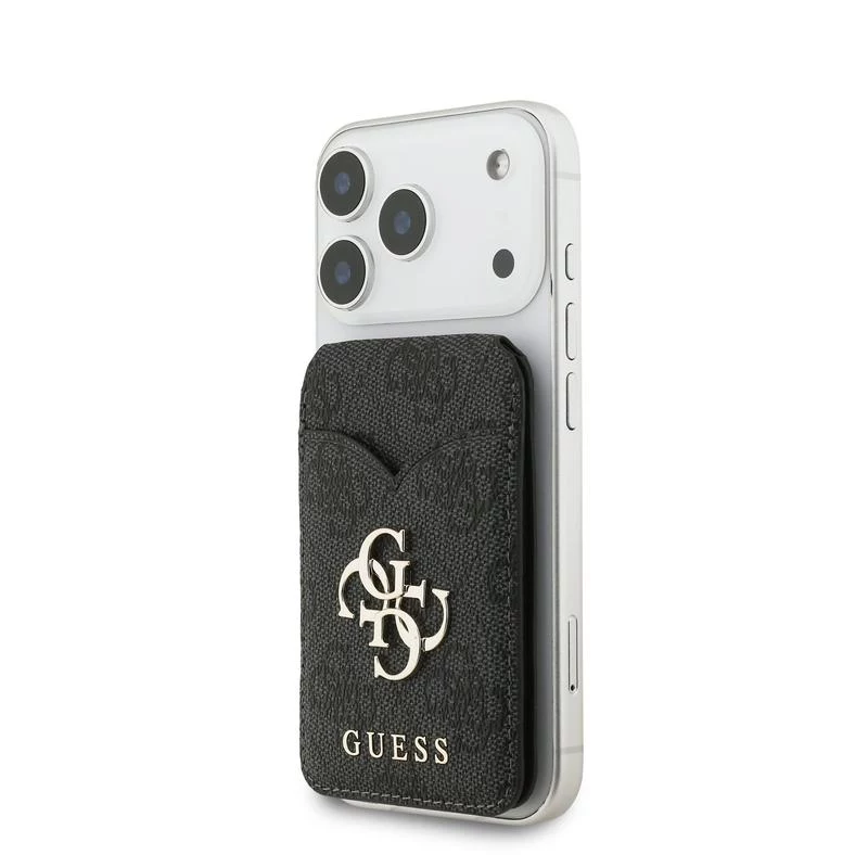 Peňaženka MagSafe Guess 4G Stand & Mirror so zrkadlom, čierna