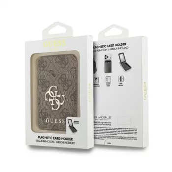 Guess 4G Stand & Mirror MagSafe peňaženka so zrkadlom, hnedá