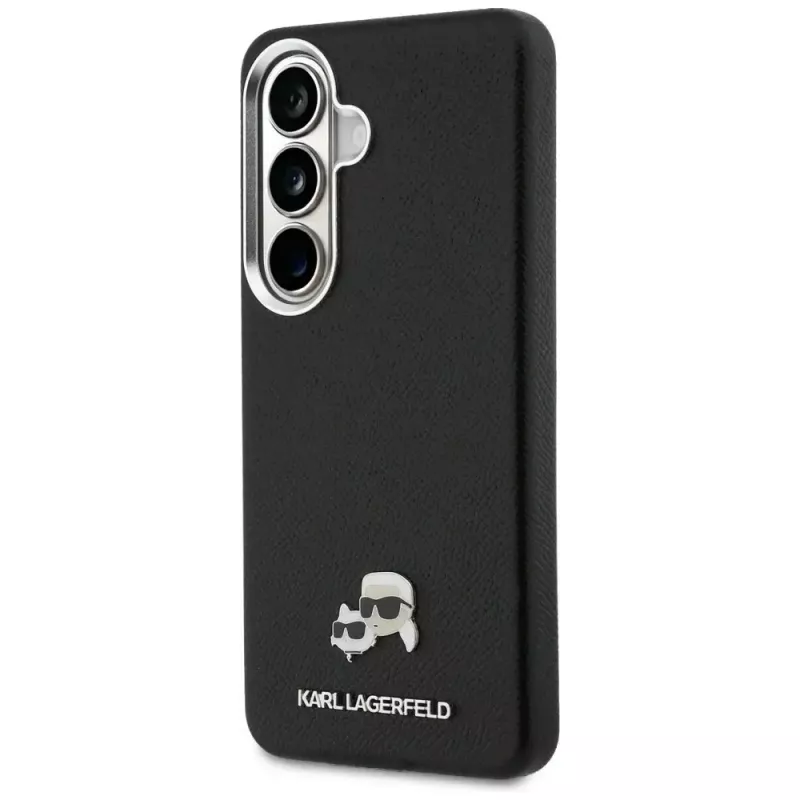 Karl Lagerfeld Saffiano KC Metal Logo MagSafe puzdro pre Samsung Galaxy S26, čierna