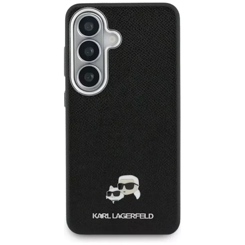 Karl Lagerfeld Saffiano KC Metal Logo MagSafe puzdro pre Samsung Galaxy S26, čierna