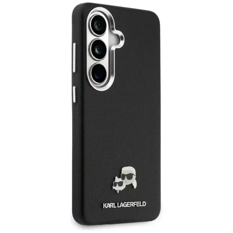 Karl Lagerfeld Saffiano KC Metal Logo MagSafe puzdro pre Samsung Galaxy S26, čierna