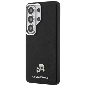 Karl Lagerfeld Saffiano KC Metal Logo MagSafe puzdro pre Samsung Galaxy S26 Ultra čierna