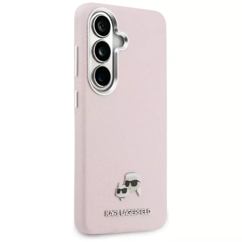 Karl Lagerfeld Saffiano KC MetalLogo MagSafe puzdro pre Samsung Galaxy S26+ ružová