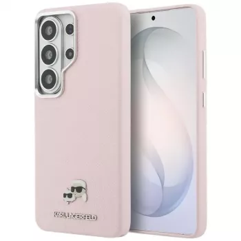 KARL LAGERFELD Saffiano KC Metal Logo MagSafe puzdro pre Samsung Galaxy S26 Ultra - ružová