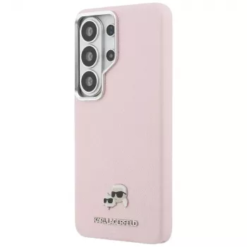KARL LAGERFELD Saffiano KC Metal Logo MagSafe puzdro pre Samsung Galaxy S26 Ultra - ružová