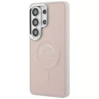 Karl Lagerfeld Embossed Ring RSG Logo MagSafe puzdro pre Samsung Galaxy S26 Ultra - ružová