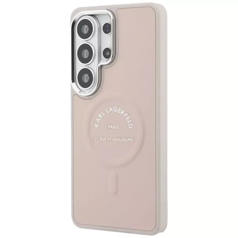 Karl Lagerfeld Embossed Ring RSG Logo MagSafe puzdro pre Samsung Galaxy S26 Ultra - ružová