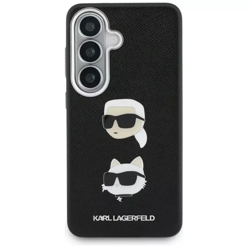 KARL LAGERFELD Saffiano DoubleHeads Metal puzdro pre Samsung Galaxy S26, čierna